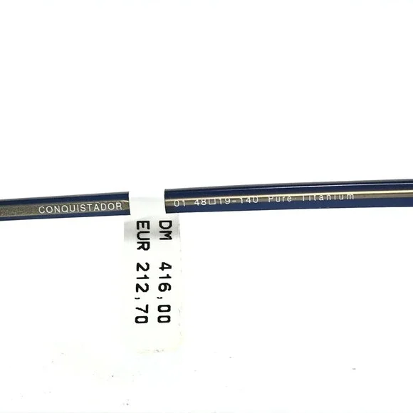 Conquistador TNP 1 01 Eyeglasses Frames Gray Blue Round Oval Half Rim 48-19-140 - Picture 8 of 12